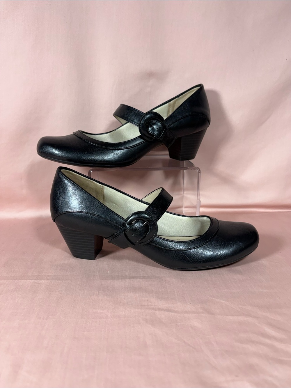 Life Stride ROZZ Black Women's Mary Jane Heeled Shoes Size 9.5